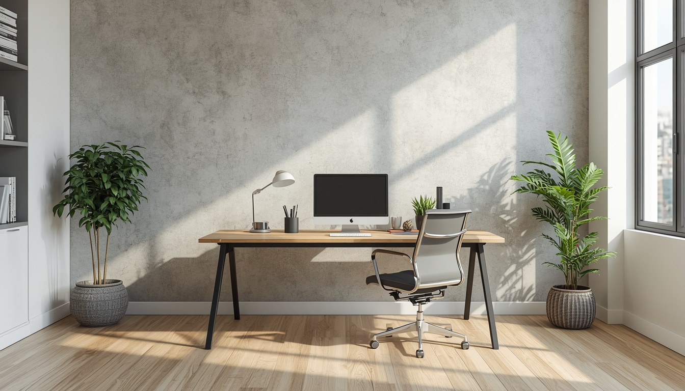 Modern office desk arranged for ergonomic comfort